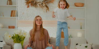 mother and daughter on couch