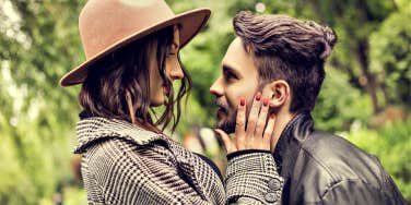 couple gazing into one another's eyes