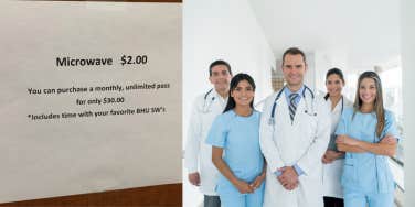 hospital sign for employees, hospital staff