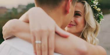 Couple on their wedding day 