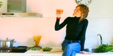 woman eating healthy in order to boost immune system