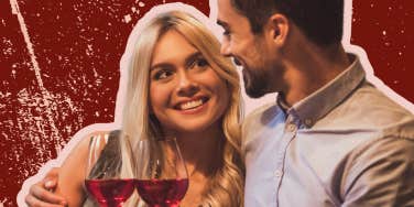 Woman on a date with a man