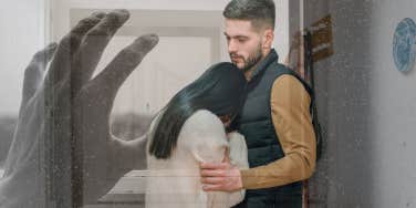Couple embracing each other after a deep conversation about depression