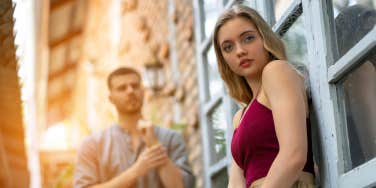 girl and guy with backlight