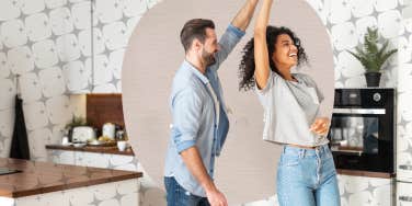 Couple dancing in the kitchen