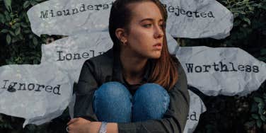 Woman removing the negative and being mindful of how she speaks to herself