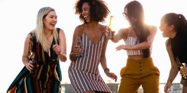 Woman having fun being single 