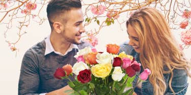 Man and woman on a first date