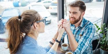 man and woman on date