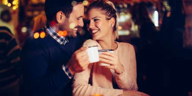 Couple enjoying date at restaurant 