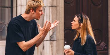 couple arguing on the street