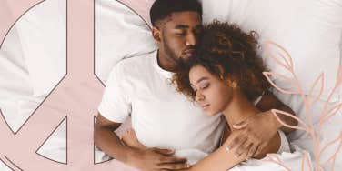 Couple in bed cuddling