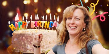woman celebrating her 40th birthday