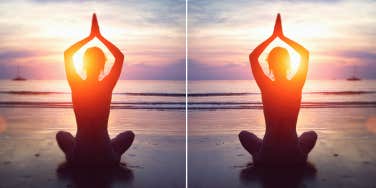 woman performing yoga
