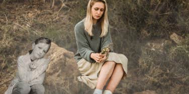 Adult woman feeling alone, inner child 
