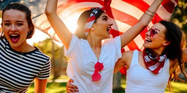 3 friends celebrating the 4th of July