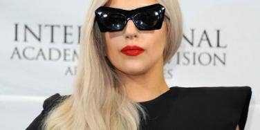 Lady Gaga wearing black sunglasses