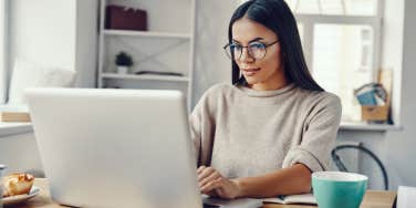woman on computer