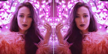 attractive woman in duplicate image