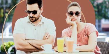 Couple ignoring each other