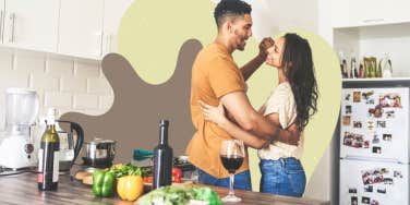 Couple in kitchen 