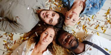 4 people lying on the floor