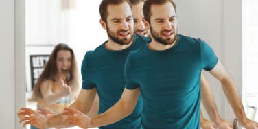 man leaving his wife