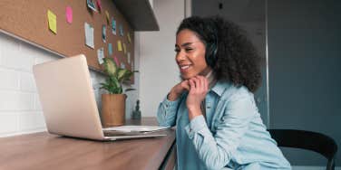 woman working remote job