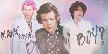 machine gun kelly, harry styles, timothee chalamet, manic pixie dream boys