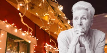 christmas lights, neighbor, elderly