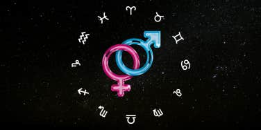 masculine and feminine symbols, zodiac wheel