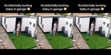 mom accidentally locking baby in garage