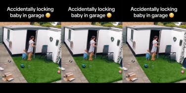 mom accidentally locking baby in garage