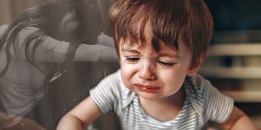 mom and son both crying after having to set boundaries