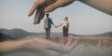 Couple holding hands