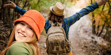 Girl happy in nature 