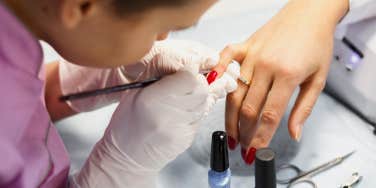 nail technician, nails, shoes, money 