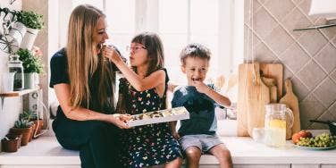 mother and two children