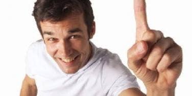 Man holding up one finger
