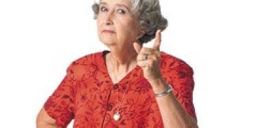 old woman wagging finger