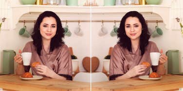 woman eating breakfast