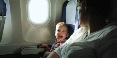 toddler crying on a flight