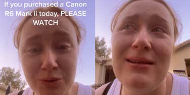 Kelsie Lee cries while explaining what happened to her camera.