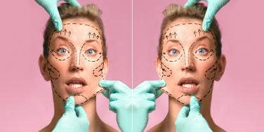 woman considering plastic surgery