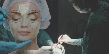 Woman getting plastic surgery 