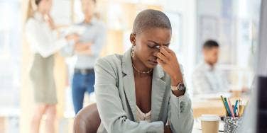 stressed woman at work