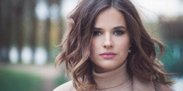 woman looking straight at the camera
