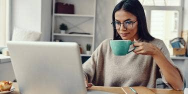 woman working from home