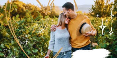 happy couple outside