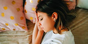 woman taking a nap